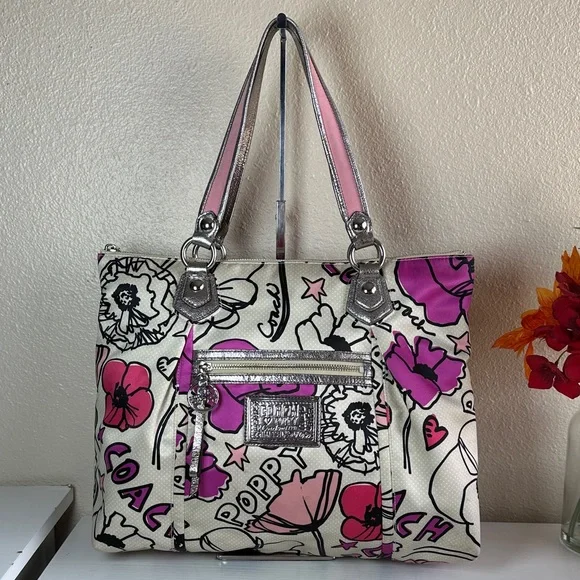 Coach Poppy Floral Tote L1071-16306 - Picture 1 of 11